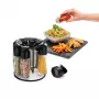 Metaltex Spice 8 περιστρεφόμενη βάση μπαχαρικών, στρογγυλή, μαύρη, με 8 άδεια γυάλινα δοχεία 252876080