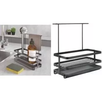 Metaltex Tokyo LAVA οργανωτής νεροχύτη, ματ μαύρο, μέταλλο, ανθεκτικό στη σκουριά, ανθεκτικό στις κρούσεις, 1 τεμ. 352902000
