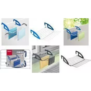METALTEX Bries ONYX Απλώστρα καλοριφέρ και μπαλκονιού, Ματ μαύρο, Επενδεδυμένο μέταλλο, 3,5 m μήκος απλώματος 407912000