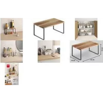 Metaltex York Lava Ραφιέρα μπαχαρικών, 1 όροφος, λαδωμένο ξύλο ακακίας ράφι, αντιολισθητικά πόδια, Σκούρο γκρι 350808000
