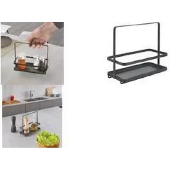 Metaltex Tokyo LAVA Βάση μπαχαρικών με λαβή μεταφοράς, ματ μαύρο επενδεδυμένο μέταλλο 352912000