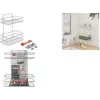 Metaltex Reflex LUXY Διπλή κρεμάστρα πετσετών με ράφι, VacuumFix τοποθέτηση με βεντούζα, Ασημί 403342000