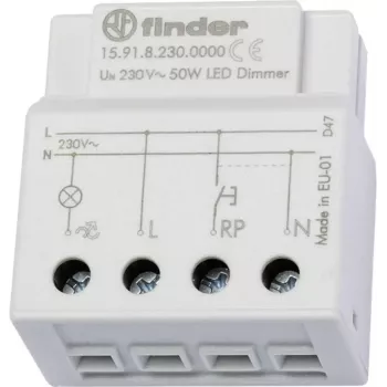 Finder Ηλεκτρονικός dimmer 230V AC Max 50W LED Ράγα DIN 15.91.8.230.0000