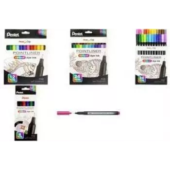 Pentel Arts Pointliner Σετ στυλό fineliner, 0,4 mm, διάφορα χρώματα, συσκευασία 6 τεμ. S40-6