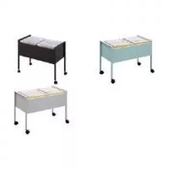 DURABLE ECONOMY DUO 100 A4 Καρότσι εκκρεμών φακέλων, 2 επίπεδα, χωρητικότητα 100 φακέλων, Μαύρο 308223