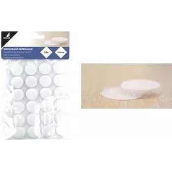 Kangaro K-5062 Αυτοκόλλητες κουκκίδες Velcro, 20 mm, λευκές