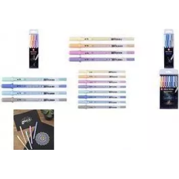 SAKURA Gelly Roll Moonlight Pastel Σετ στυλό gel, 8 διαφορετικά φθορίζοντα χρώματα, 0,5 mm λεπτή μύτη POXPGBMOO8
