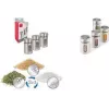 Metaltex Shake Line Σετ πασπάλισης μπαχαρικών, 3 τεμ., γυαλί με περιστρεφόμενα καπάκια από ανοξείδωτο ατσάλι και πλαστικό, 100 ml το καθένα 259851000