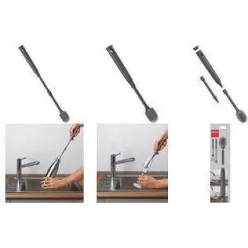 Metaltex Brush-Up ρυθμιζόμενη βούρτσα μπουκαλιών, γκρι, 300-400 mm, βούρτσες σιλικόνης, λαβή PP 297612000