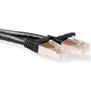 ACT 0,5m Cat6a S/FTP (S-STP) μαύρο καλώδιο δικτύου (IB9200)