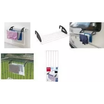Metaltex Click Απλώστρα καλοριφέρ & μπαλκονιού, ασημί/μαύρο, 3 m μήκος στεγνώματος, πτυσσόμενη, χάλυβας με εποξική επίστρωση, 5 βέργες 405810039