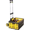 Stanley SXWTD-509 Πτυσσόμενο καρότσι χειρός & 25kg Πτυσσόμενο καλάθι Σετ, φορτίο 60kg, Αλουμίνιο, Μαύρο/Κίτρινο