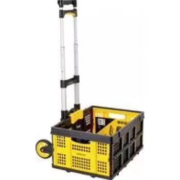 Stanley SXWTD-509 Πτυσσόμενο καρότσι χειρός & 25kg Πτυσσόμενο καλάθι Σετ, φορτίο 60kg, Αλουμίνιο, Μαύρο/Κίτρινο