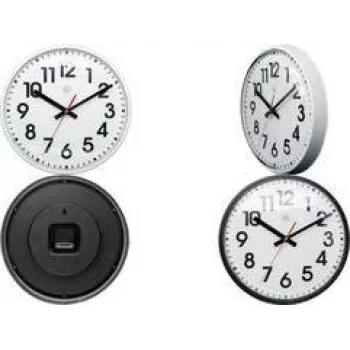 NEXTIME NXT Επιτοίχιο ρολόι χαλαζία 260 mm λευκό καντράν μαύρα ψηφία πλαστικό κουτί 7308WI