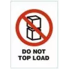 RILLPRINT DO NOT TOP LOAD Αυτοκόλλητες ετικέτες προειδοποίησης, λευκές με κόκκινο/μαύρο κείμενο, 74 x 105 mm, 500 ετικέτες ανά ρολό 76950