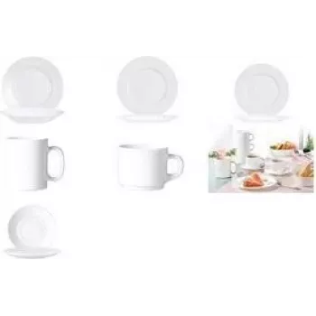 Esmeyer Arcoroc EVERYDAY Πιάτο σούπας, 225 mm, Λευκό σκληρό γυαλί, σετ 6 τεμ. (384-3101)