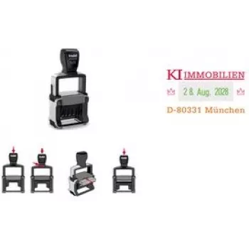 Trodat Professional 4.0 5430 Αυτομελανωτή σφραγίδα ημερομηνίας με κουπόνι για προσαρμοσμένη πλάκα κειμένου, 3 γραμμές, 49x28 mm, μαύρο 121362