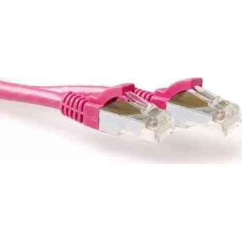 ACT Ροζ 0,5m LSZH S/FTP CAT6A Snagless RJ45 Patch καλώδιο (FB8800)
