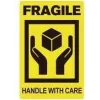 RILLPRINT 76860 Ετικέτες προειδοποίησης Fragile / Handle With Care, μόνιμη κόλλα, Μαύρο σε Κίτρινο, 100 x 50 mm, 500 ετικέτες ανά ρολό