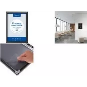 EUROPEL Economy Snap Frame DIN A5, 25 mm, μαύρο ανοδιωμένο αλουμίνιο 355065