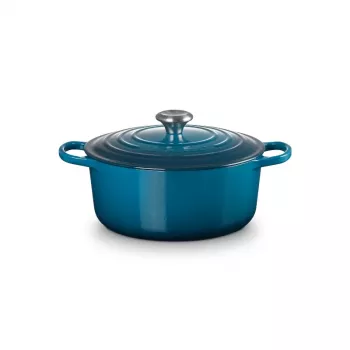 Le Creuset Signature Στρογγυλή κατσαρόλα από χυτοσίδηρο, 26 cm, 5,3 L, Marseille Μπλε