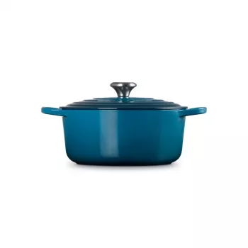 Le Creuset Signature Στρογγυλή κατσαρόλα από χυτοσίδηρο, 26 cm, 5,3 L, Marseille Μπλε