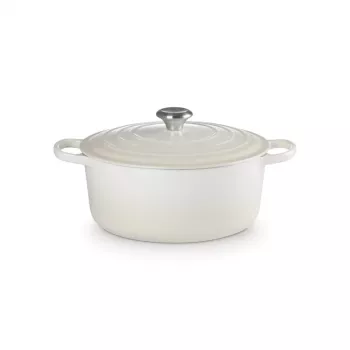 LE CREUSET Στρογγυλή κατσαρόλα από εμαγιέ χυτοσίδηρο 34cm 12L κρεμ