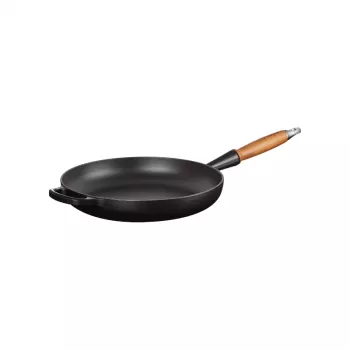 LE CREUSET Τηγάνι από χυτοσίδηρο με ξύλινη λαβή Ø28cm ματ μαύρο