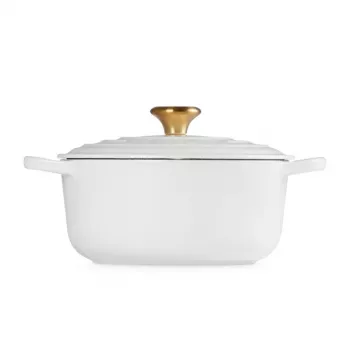 LE CREUSET χυτοσίδηρο στρογγυλή κατσαρόλα 24cm 4,2L λευκή