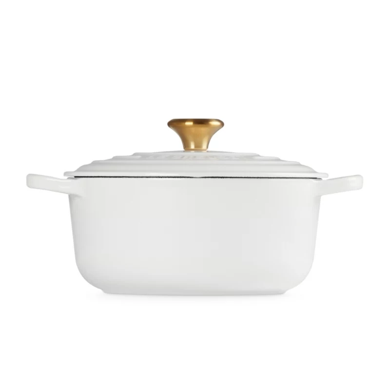 LE CREUSET χυτοσίδηρο στρογγυλή κατσαρόλα 24cm 4,2L λευκή