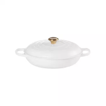LE CREUSET ρηχό χυτοσίδηρο ταψί 30cm 3,5L λευκό