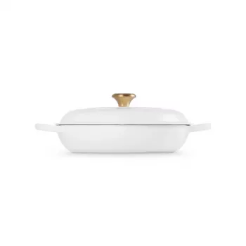LE CREUSET ρηχό χυτοσίδηρο ταψί 30cm 3,5L λευκό