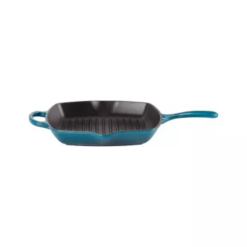 Le Creuset χυτοσίδηρο τετράγωνο τηγάνι γκριλ 26x26cm μπλε