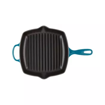 Le Creuset χυτοσίδηρο τετράγωνο τηγάνι γκριλ 26x26cm μπλε