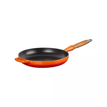 Le Creuset χυτοσίδηρο τηγάνι με ξύλινη λαβή 28 cm Volcanic Orange