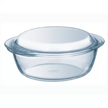 Pyrex Essentials 3L Στρογγυλό Γυάλινο Δοχείο με Καπάκι, Γυαλί Borosilikat, Ø22cm