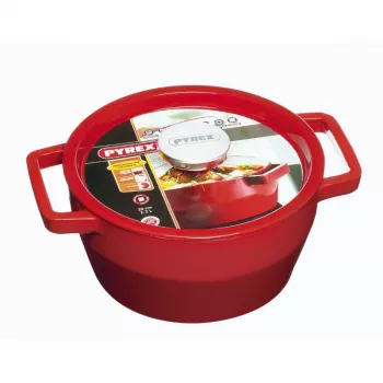 Pyrex Χυτοσίδηρος Στρογγυλή Φόρμα Ψησίματος 2,2L Ø20cm Κόκκινο