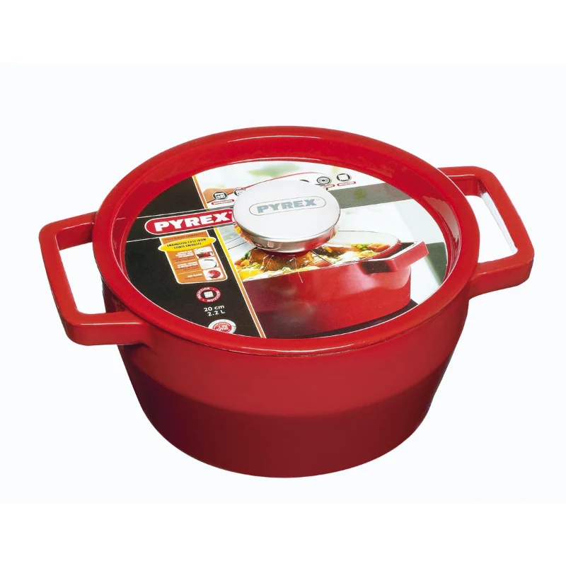 Pyrex Χυτοσίδηρος Στρογγυλή Φόρμα Ψησίματος 2,2L Ø20cm Κόκκινο