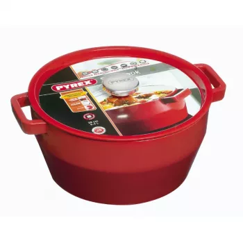 PYREX Χυτοσίδηρος Κατσαρόλα 6,8L Στρογγυλή 28cm Κόκκινο