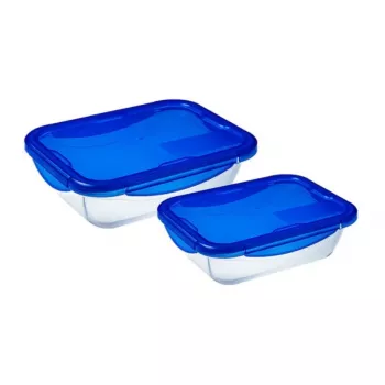 PYREX Cook&Go γυάλινο δοχείο με καπάκι σετ 2 τεμ.
