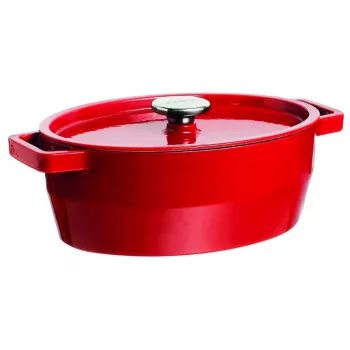 Pyrex χυτοσίδηρο ταψί ψησίματος οβάλ 3,8L κόκκινο 29x21cm