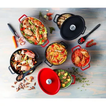 Pyrex χυτοσίδηρο ταψί ψησίματος οβάλ 3,8L κόκκινο 29x21cm