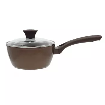 NEWILL Natura Κατσαρόλα με καπάκι γυαλιού 18 cm επαγωγική καφέ