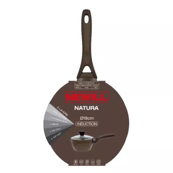 NEWILL Natura Κατσαρόλα με καπάκι γυαλιού 18 cm επαγωγική καφέ