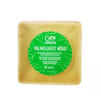 GOGREEN Πιάτα από φύλλο φοίνικα Go Green 13x13cm 10 τεμ.