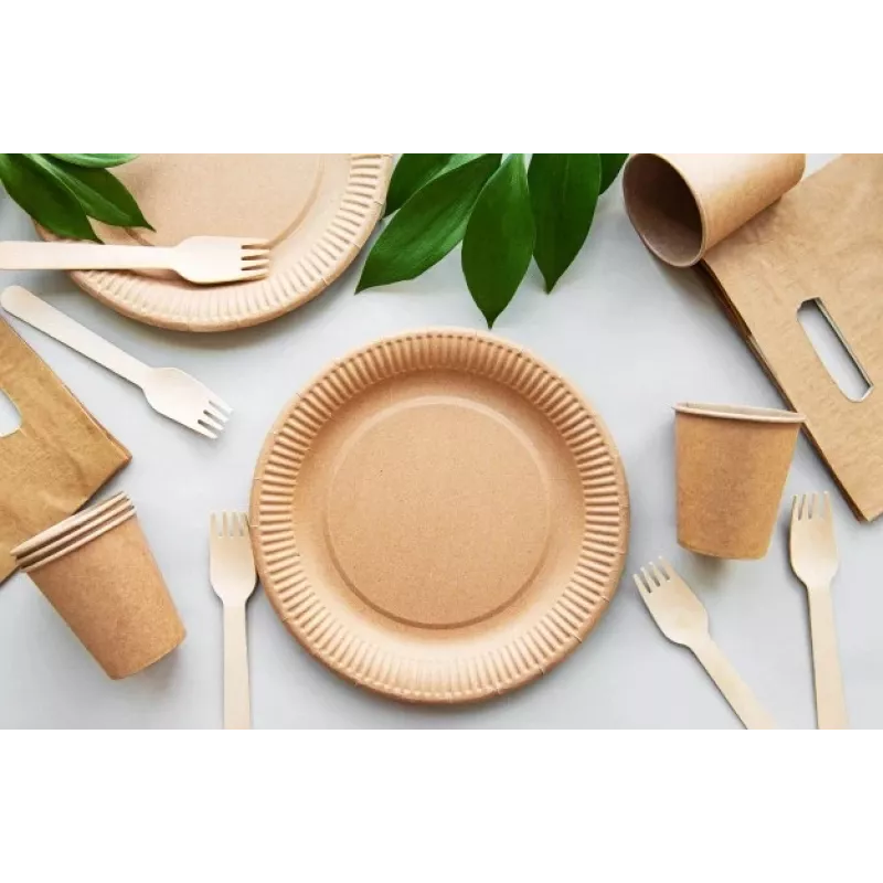 GOGREEN Πιάτα από χαρτί kraft Go Green Ø22cm 20 τεμ.