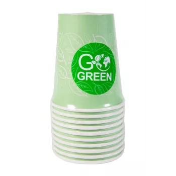 GOGREEN Κομποστοποιήσιμο σετ πιάτων πικνίκ για 4 άτομα, 24 τεμάχια, φυτικό, φυσικό λευκό