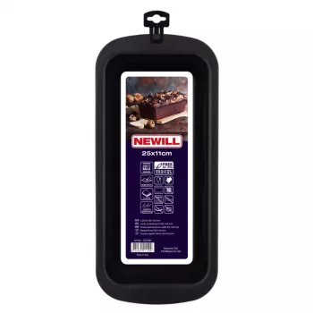 NEWILL Φόρμα ψωμιού 25x11x6,4 cm μαύρη αντικολλητική φόρμα ψησίματος από χάλυβα άνθρακα