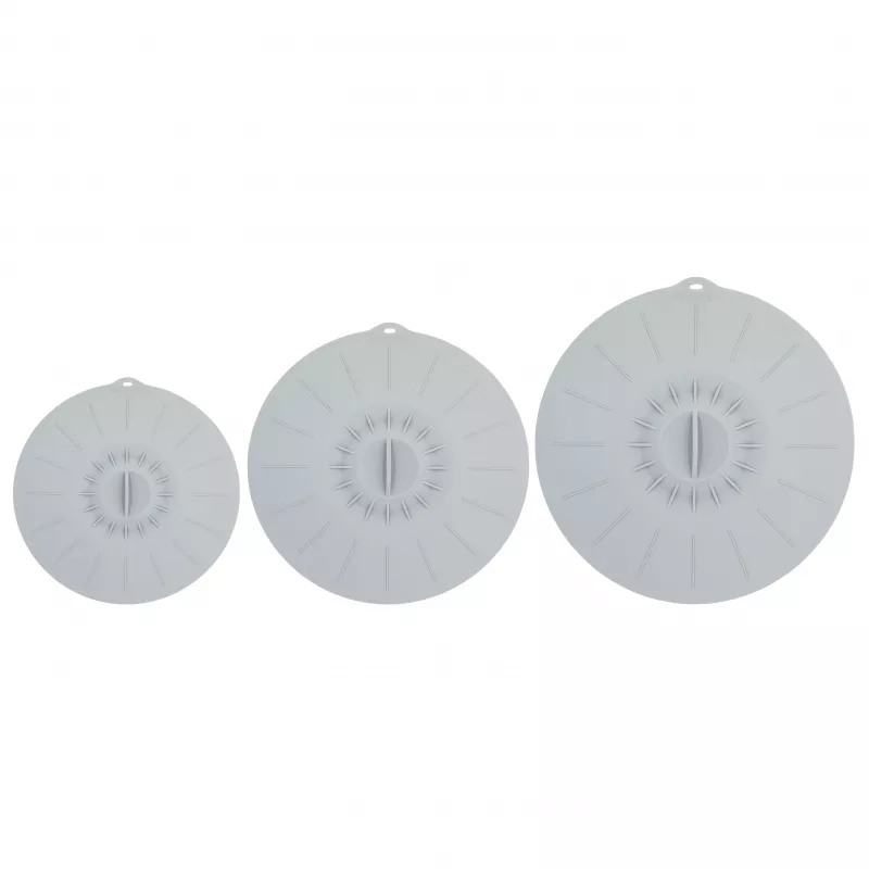 ASI COLLECTION Σετ καπακιών σιλικόνης με 3 Ø20/26/30cm γκρι