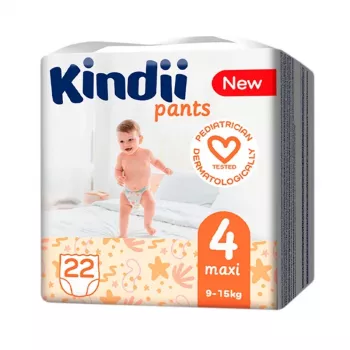 Kindii Maxi Μέγεθος 4 πάνες μίας χρήσης (9-15 kg) 22 τεμ.
